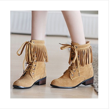 Khaki_Lace_Up_With_Tassel_Flat_Bottom_Women__s_Boots_1.jpg