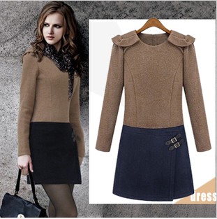 Khaki_Long_Sleeves_Casual_Slim_Office_Lady_Winter_Dresses_2.jpg