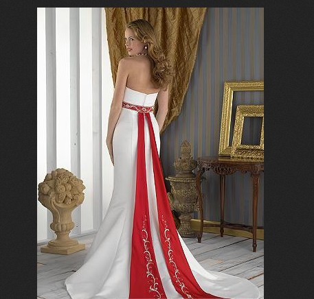 White_Strapless_Satin_Elegant_With_Red_Bow_Empire_Wedding_Dresses_2.jpg