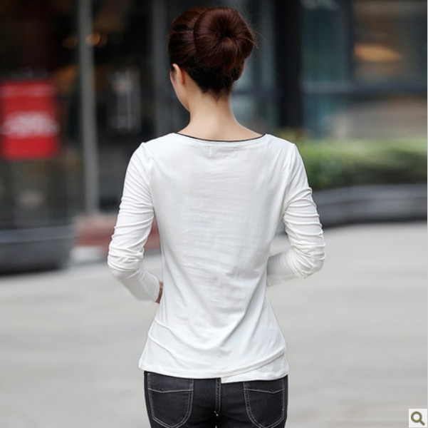 White_V_neck_Long_Sleeves_Flowers_Printed_Women__s_Tank_Tops_2.jpg