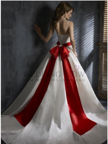 White_With_Red_Bow_Strapless_Backless_Empire_Wedding_Dresses_3.jpg
